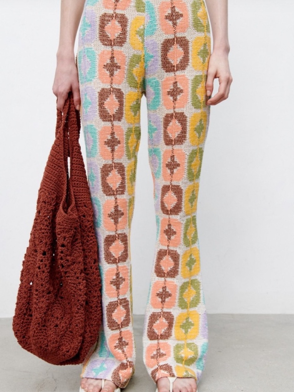 Zara Crochet Flare Pants - Rare - Picture 5 of 9